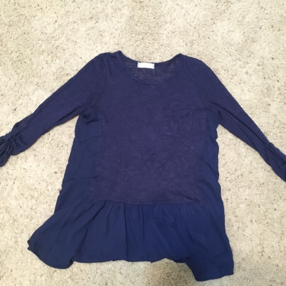 Girls Navy long sleeved shirt